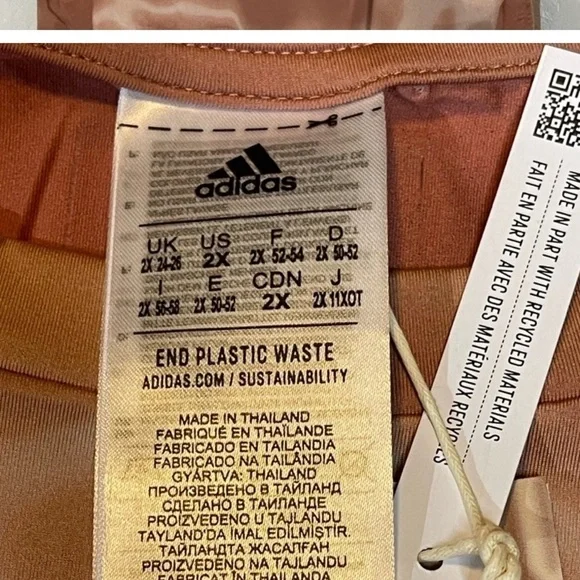 NWT ADIDAS 11 HONORE  TRAINING TEE BLUSH COLOR GLAM PRINT  (PLUS SIZE) SIZE 2X - Picture 8 of 8